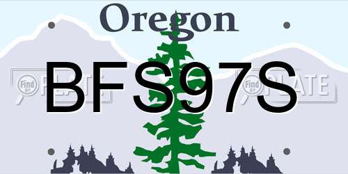 BFS97S Oregon License Plate