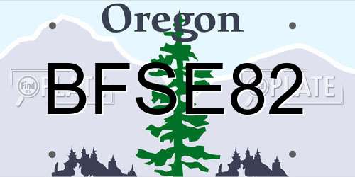 BFSE82 Oregon License Plate