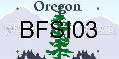 BFSI03 Oregon License Plate