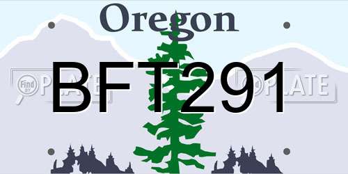 BFT291 Oregon License Plate