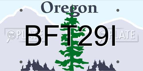 BFT29I Oregon License Plate