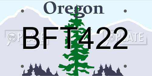 BFT422 Oregon License Plate