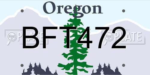 BFT472 Oregon License Plate