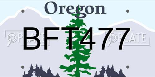 BFT477 Oregon License Plate