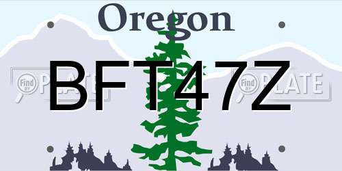 BFT47Z Oregon License Plate