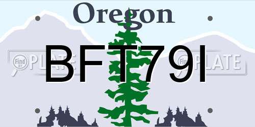 BFT79I Oregon License Plate