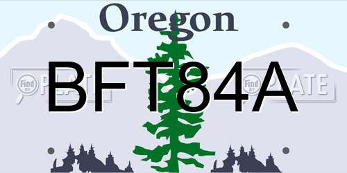 BFT84A Oregon License Plate