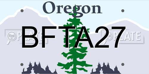 BFTA27 Oregon License Plate