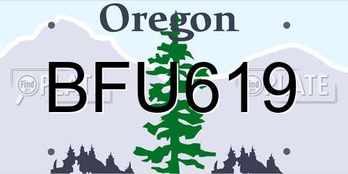 BFU619 Oregon License Plate