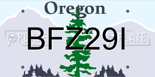 BFZ29I Oregon License Plate