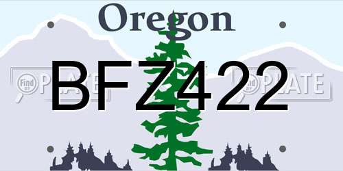 BFZ422 Oregon License Plate