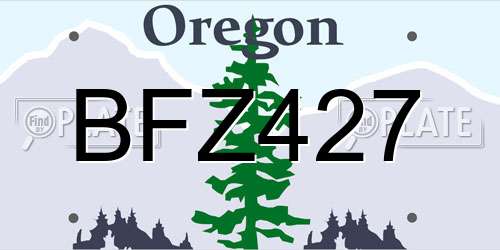 BFZ427 Oregon License Plate