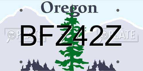 BFZ42Z Oregon License Plate