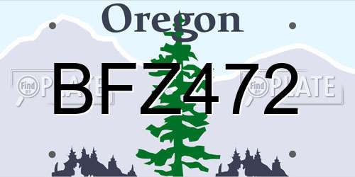 BFZ472 Oregon License Plate