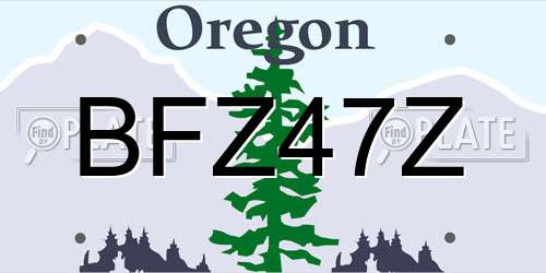 BFZ47Z Oregon License Plate