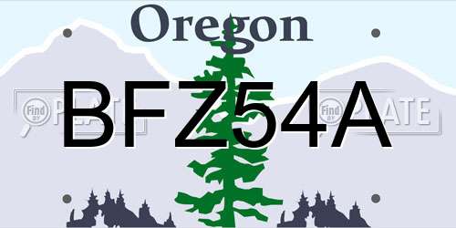 BFZ54A Oregon License Plate