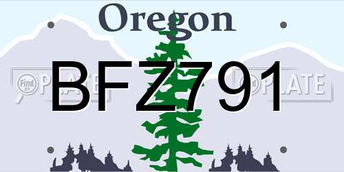 BFZ791 Oregon License Plate