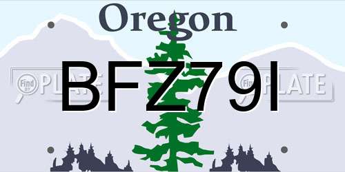 BFZ79I Oregon License Plate