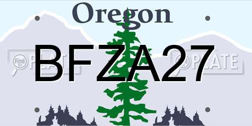 BFZA27 Oregon License Plate