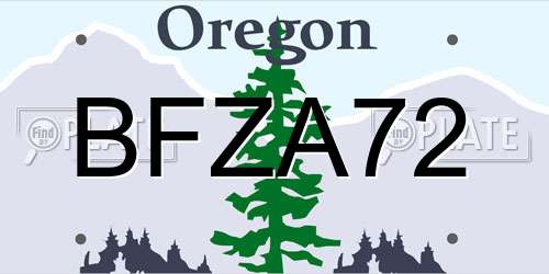 BFZA72 Oregon License Plate