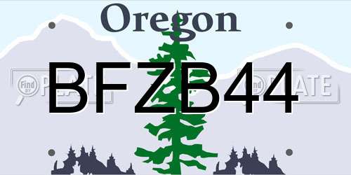 BFZB44 Oregon License Plate
