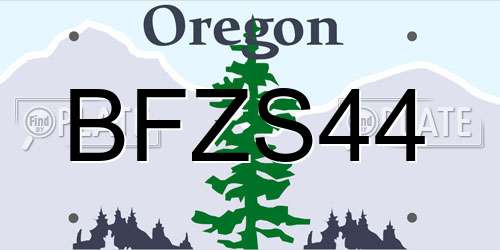 BFZS44 Oregon License Plate