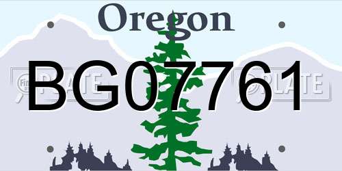 BG07761 Oregon License Plate