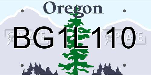 BG1L110 Oregon License Plate