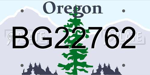 BG22762 Oregon License Plate