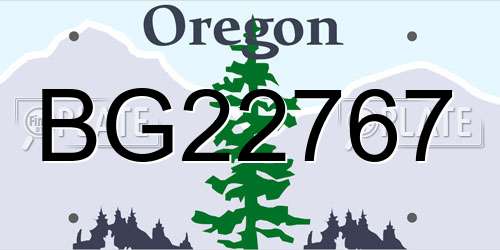 BG22767 Oregon License Plate