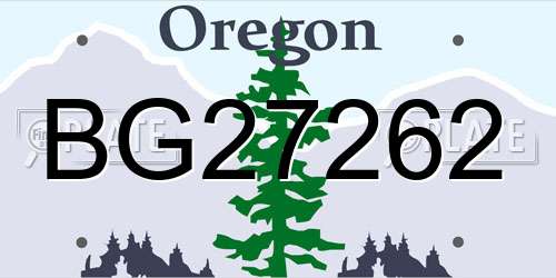 BG27262 Oregon License Plate