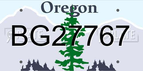 BG27767 Oregon License Plate