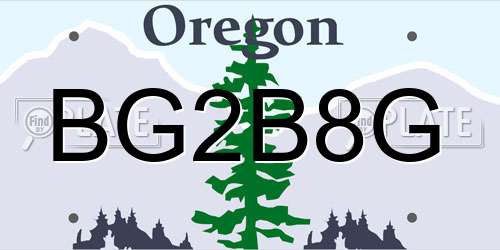 BG2B8G Oregon License Plate