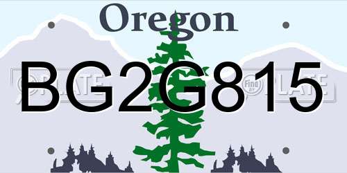 BG2G815 Oregon License Plate