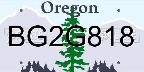 BG2G818 Oregon License Plate