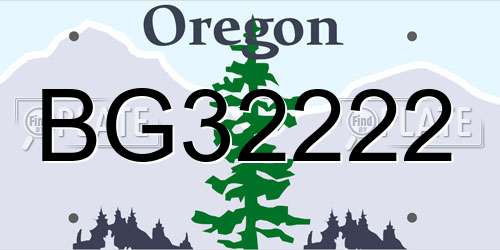 BG32222 Oregon License Plate