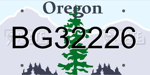 BG32226 Oregon License Plate