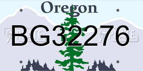 BG32276 Oregon License Plate