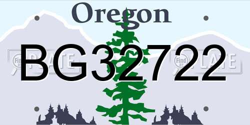 BG32722 Oregon License Plate