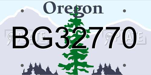 BG32770 Oregon License Plate