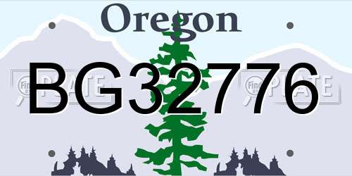 BG32776 Oregon License Plate