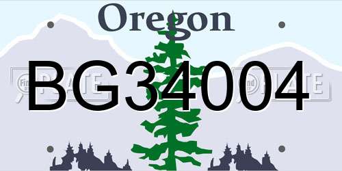 BG34004 Oregon License Plate