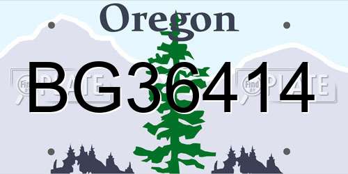 BG36414 Oregon License Plate