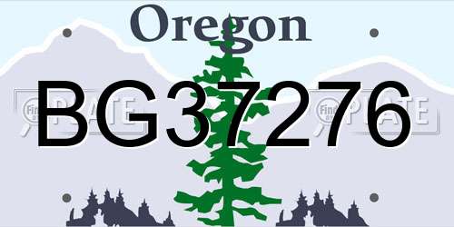 BG37276 Oregon License Plate