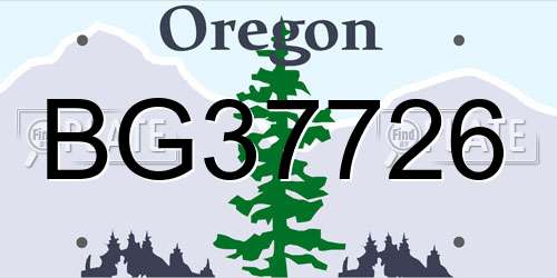 BG37726 Oregon License Plate