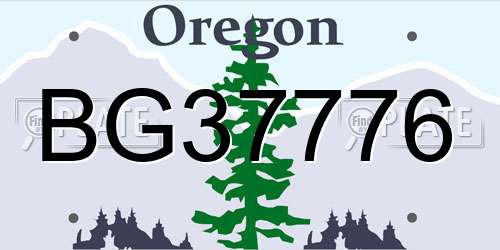 BG37776 Oregon License Plate