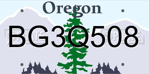 BG3Q508 Oregon License Plate