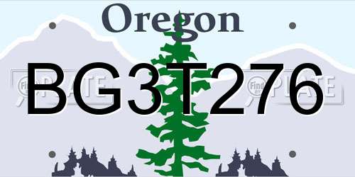 BG3T276 Oregon License Plate