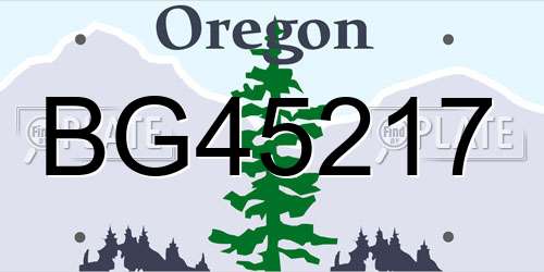 BG45217 Oregon License Plate