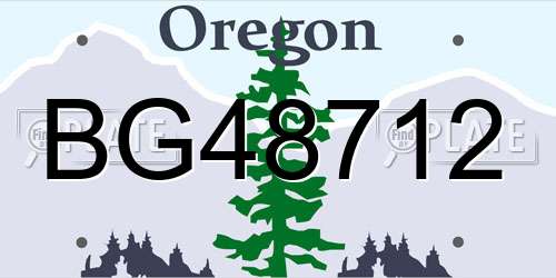 BG48712 Oregon License Plate